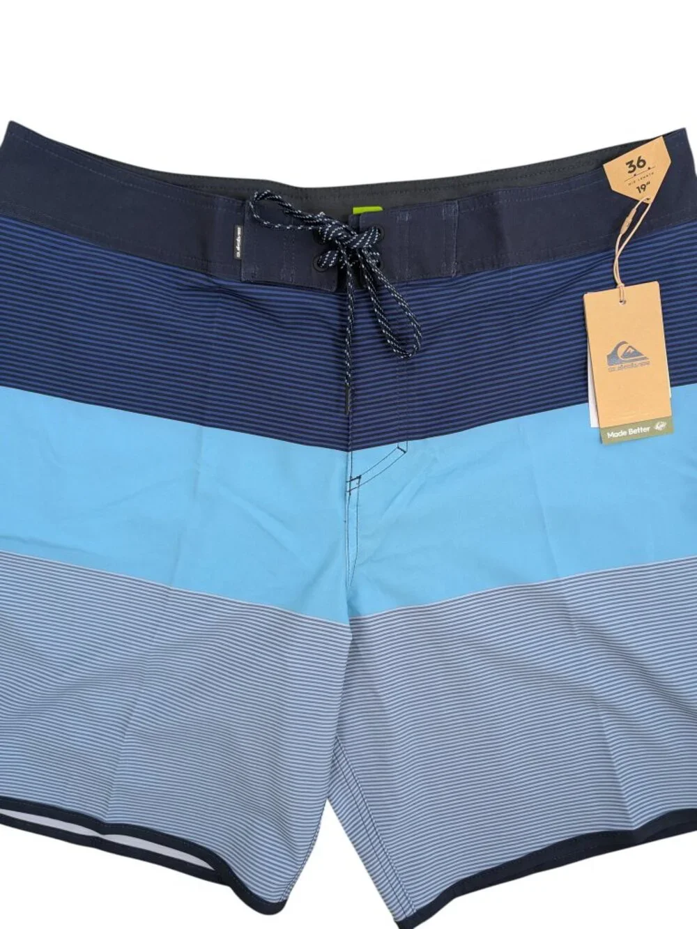 NWT Quicksilver Board Short Swim Aqua Blue Mid-Length Size 36